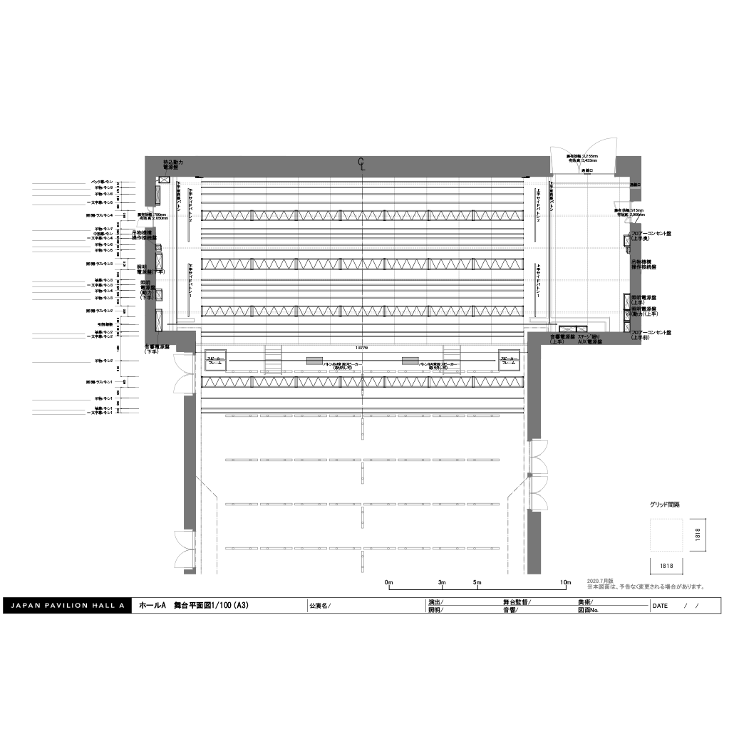 舞台平面 バトン図(割表) トラス図