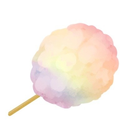 ジャンボカラフル綿あめのイラスト