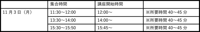 開催スケジュール