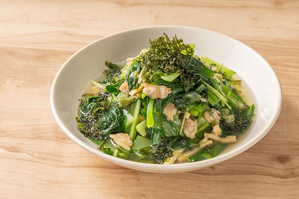 あさりと小松菜のお浸しわさび風味