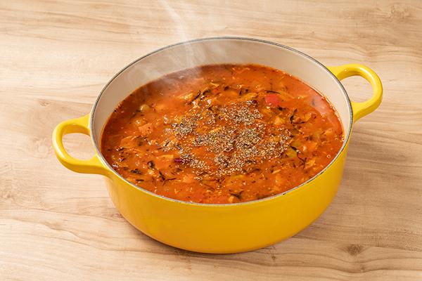 ひじきと豆のミネストローネ