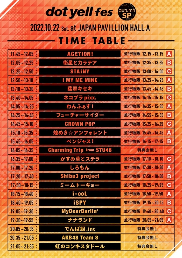 出演タイムテーブル