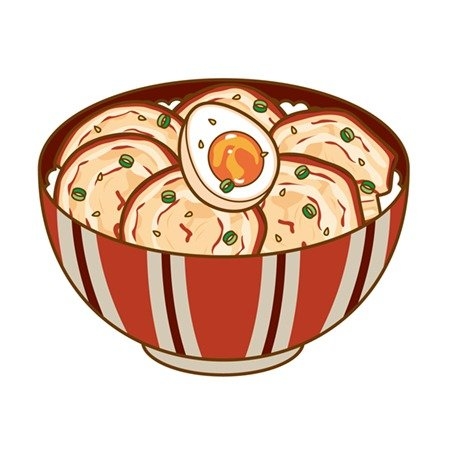 チャーシュー丼のイラスト