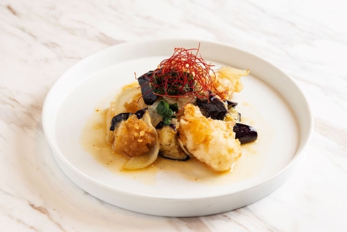 白身魚と旬野菜の南蛮みぞれがけ