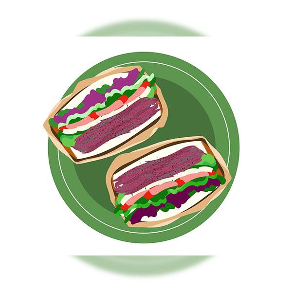ローストビーフサンドのイラスト