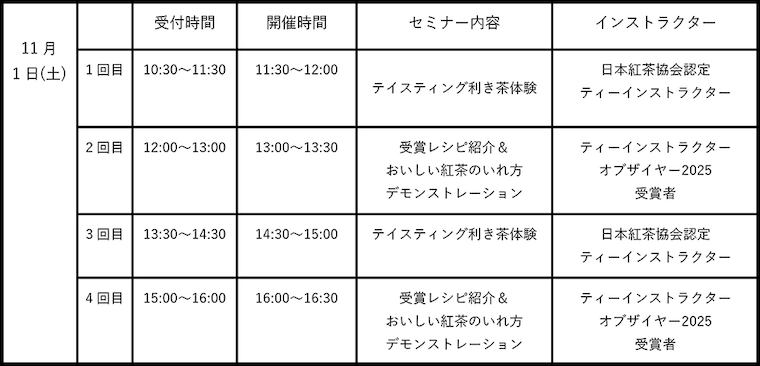 開催スケジュール