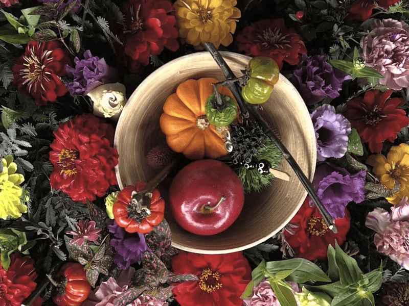 ハロウィン花手水