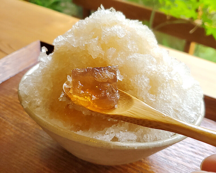 かき氷とお茶セット ほうじ茶